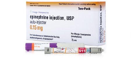 Epinephrine 0.15 mg Injection Auto-Injector 0.15 mL EPINEPHRINE JR, PEN INJCTR 0.15MG Alpha and Beta Adrenergic Agonist (2/PK)
EPINEPHRINE JR, PEN INJCTR 0.15MG(2/PK) by Amneal Pharmaceuticals  ID 00115-1695-49